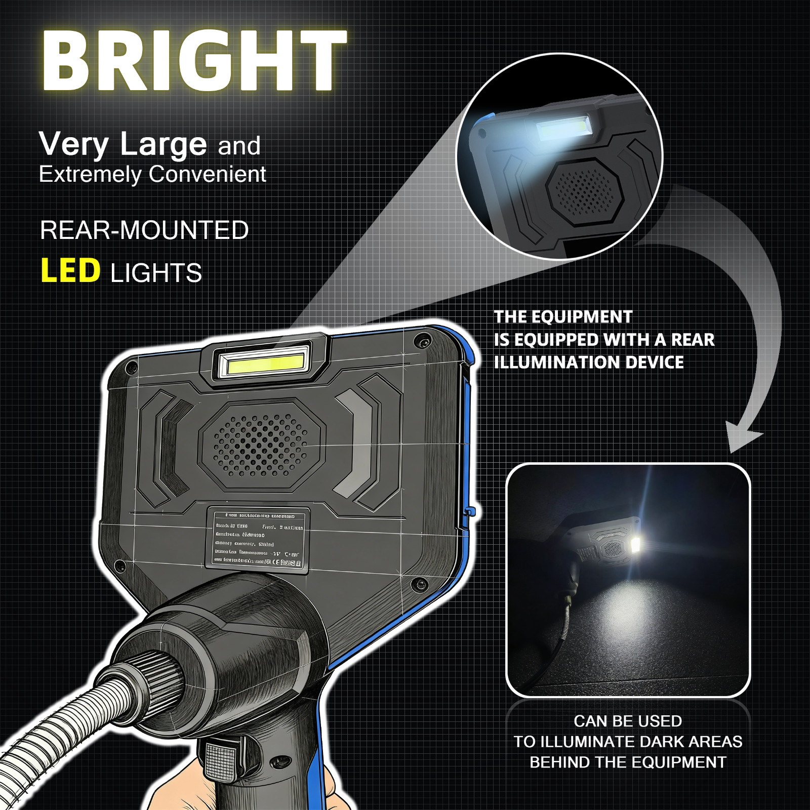 360° 4-Way 5in 1080P HD Articulating Borescope Industrial Endoscope Camera