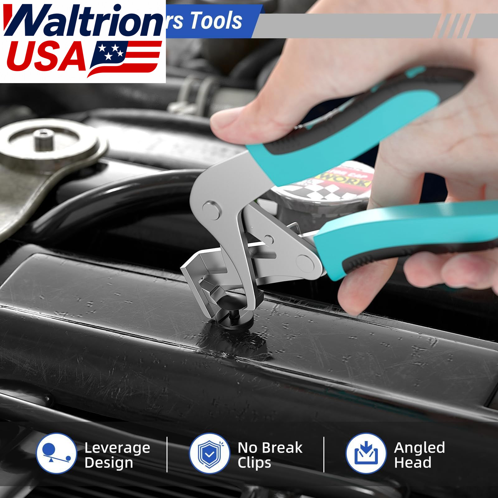 BURMONG 1 Pack Metal Car Clip Pliers Disassembly Tool, Professional Auto Blue