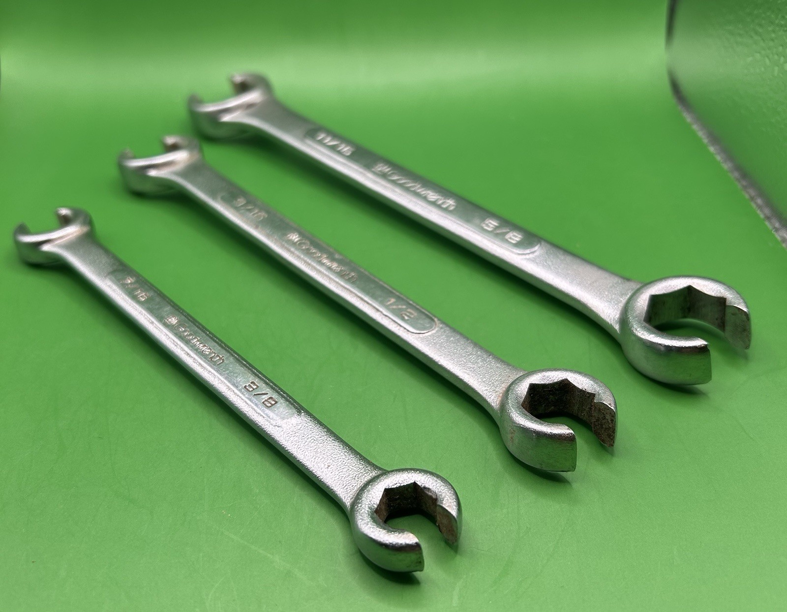 GM Goodwrench 3 Pc Flare Nut Wrench Set SAE 1/2 9/16 11/16 5/8 7/16 3/8