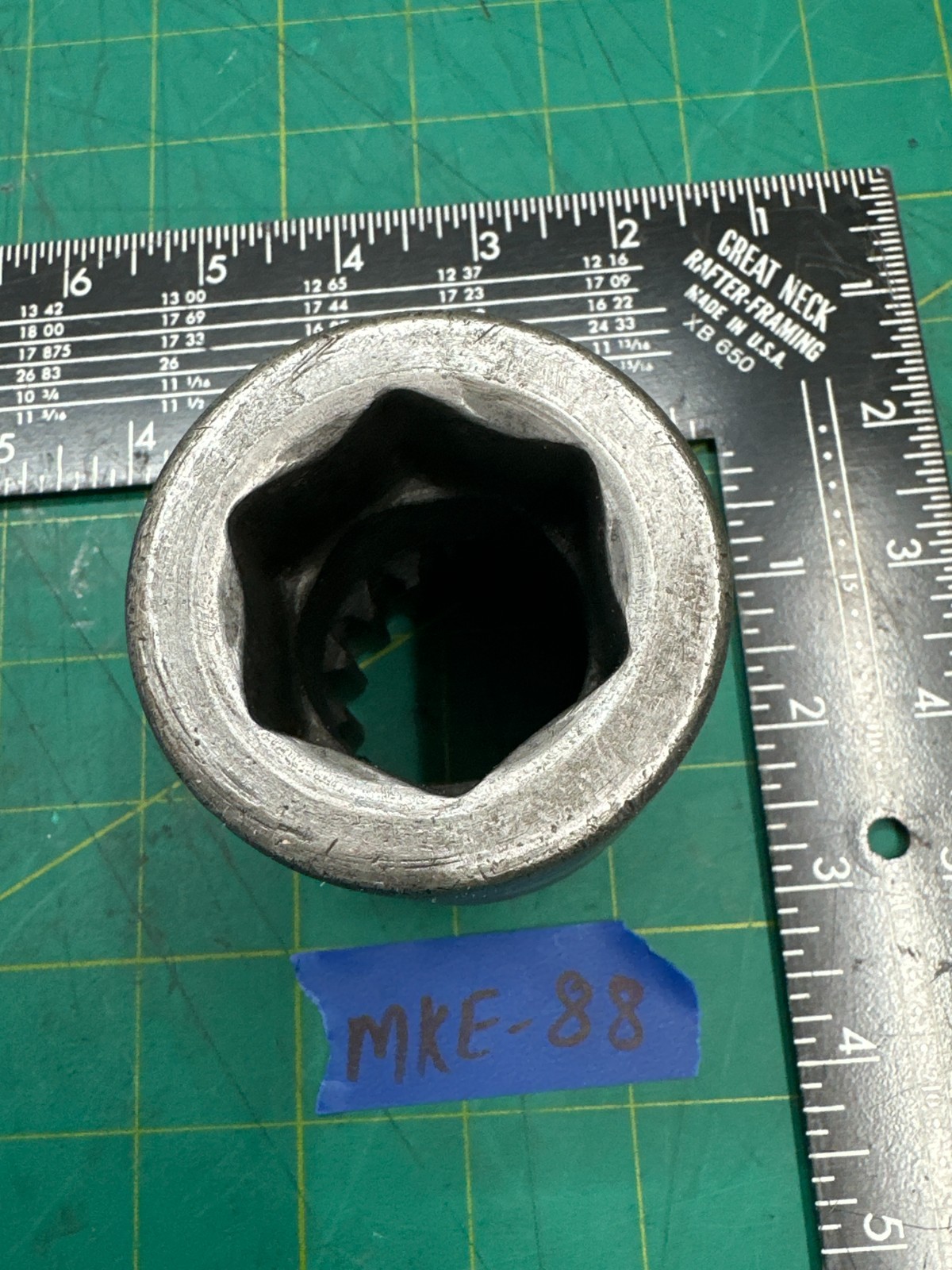 Vintage Ozat No.9523 1-7/16″ Hex Spline Impact Socket 6-Point, Made In Israel