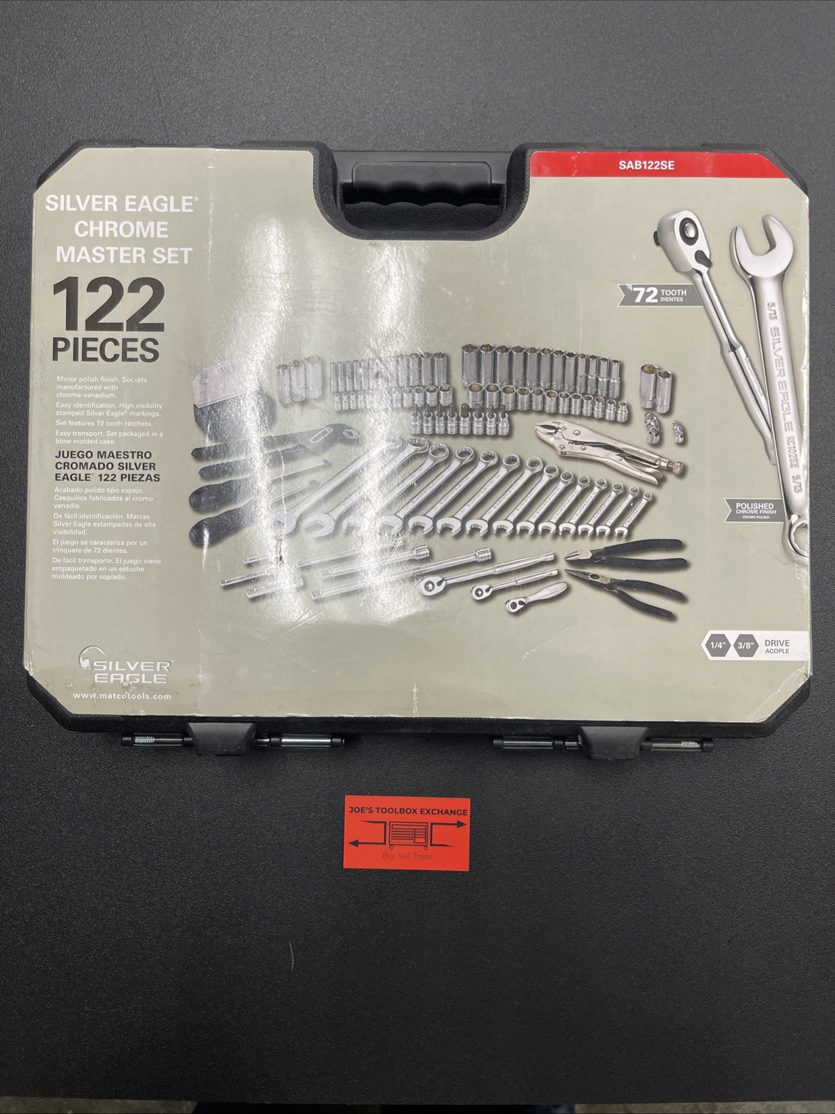 Matco Tools SAB122SE 122 PIECE 1/4″ & 3/8″ DRIVE SILVER EAGLE® MASTER TOOL SET