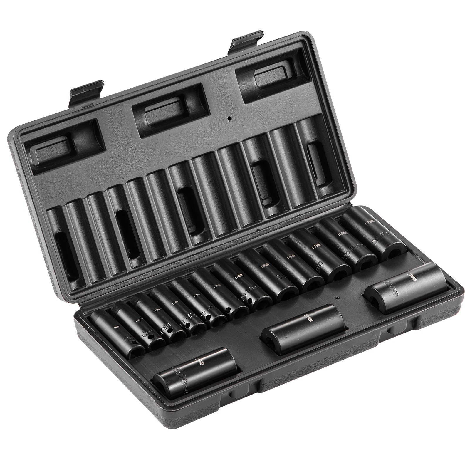 Uimoso Impact Sockets Set 15pcs 6-Point 3/8in Drive Bit Ratchet Tool Kit Case