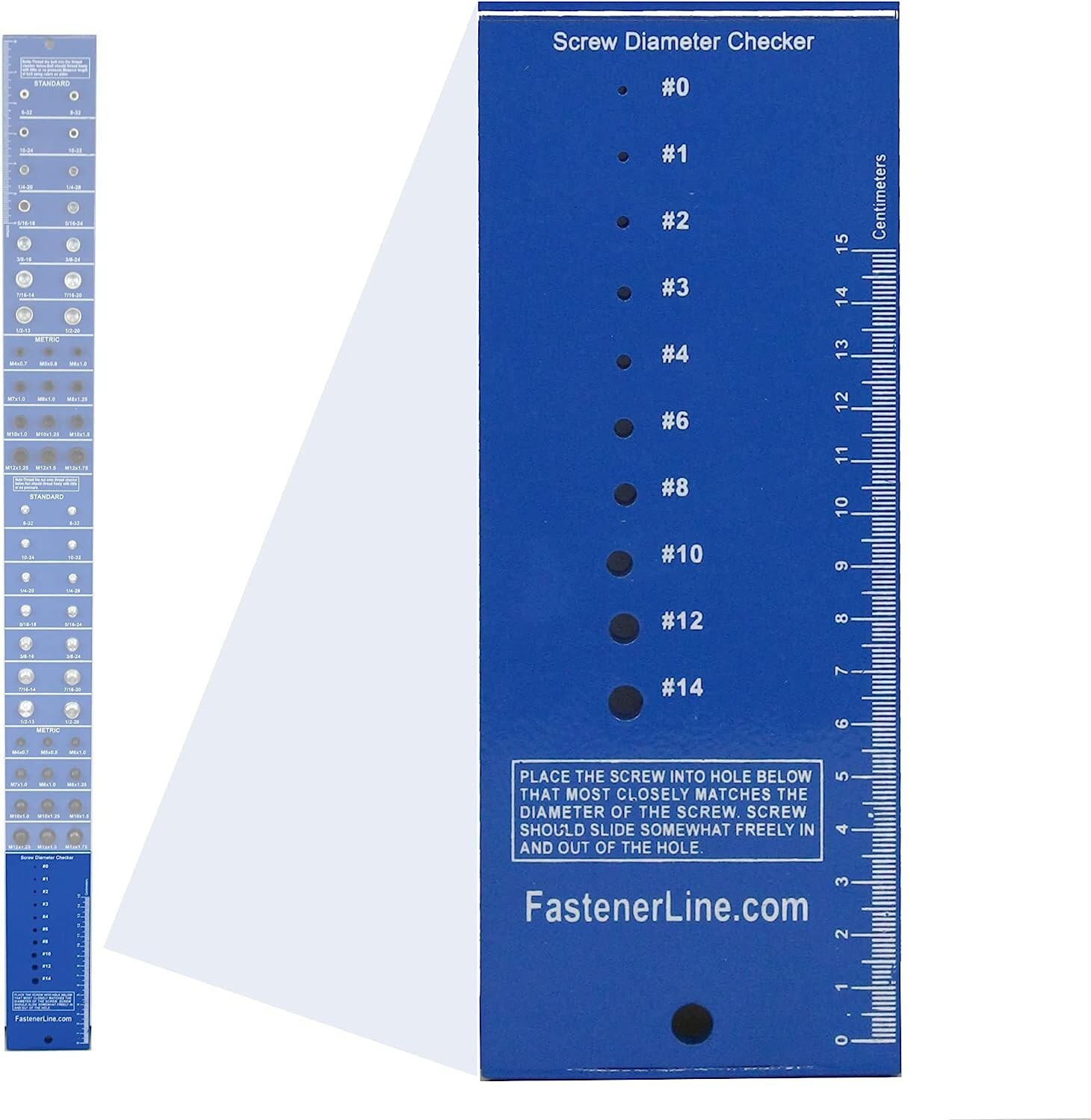 Bolt Nut Identifier Gauge Thread Fastener Checker Wall Mount Auto Mechanic Shop
