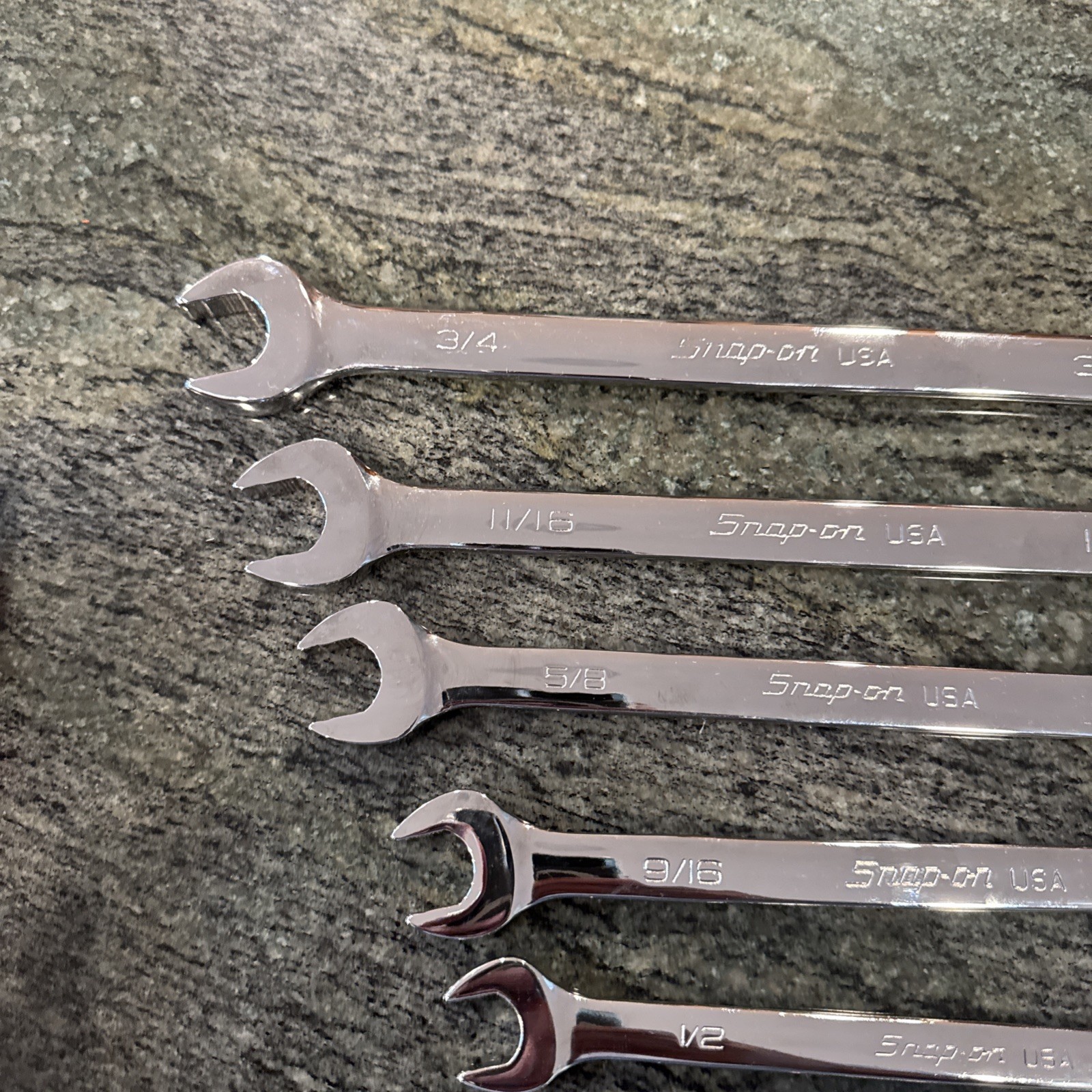 snap on soex707 7 pc 12 point sae flank drive plus combination wrench set new