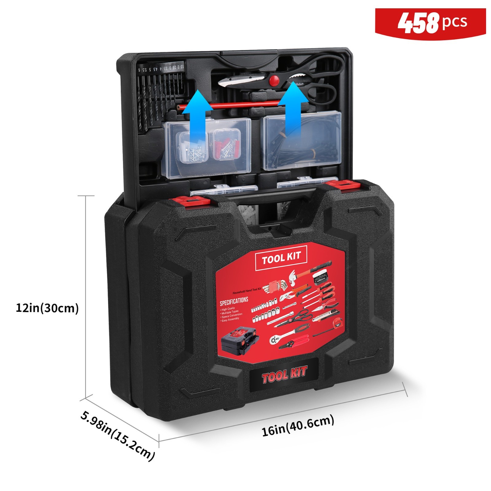 458 Piece Home Repair Tool Kit, General Home/Auto Repair Tool Set