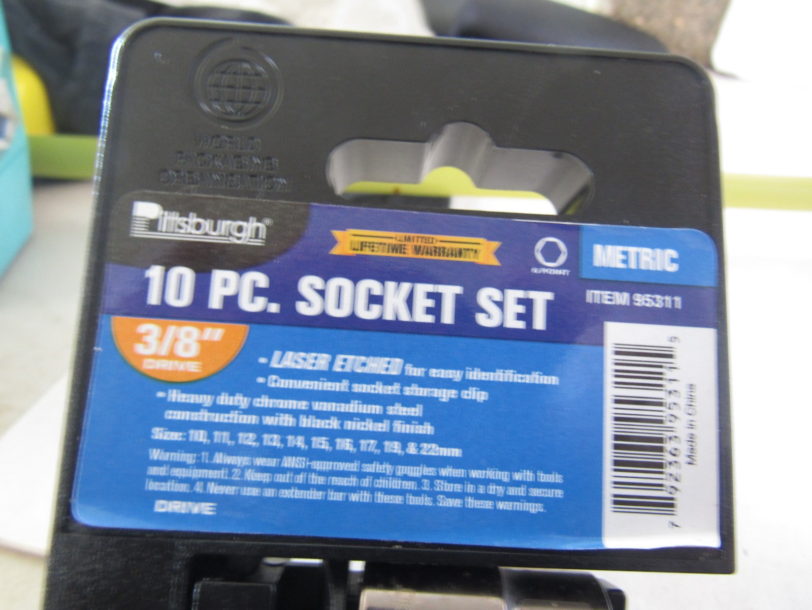 Pitsbourgh Metric Sockets 3/8 Inch Drive 10,11,12,13,14,15,16,17,19,22 MM