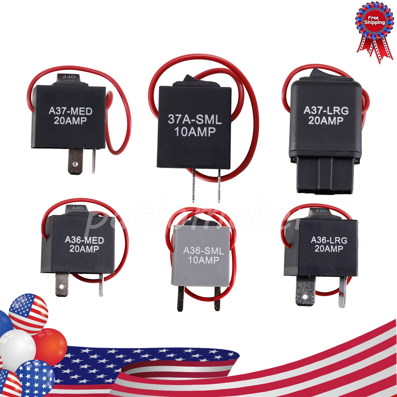 A36-MED 20AMP A36-LRG 20AMP A36-SML 10AMP A37-MED 20AMP A37-LRG20AMP 9038A Relay