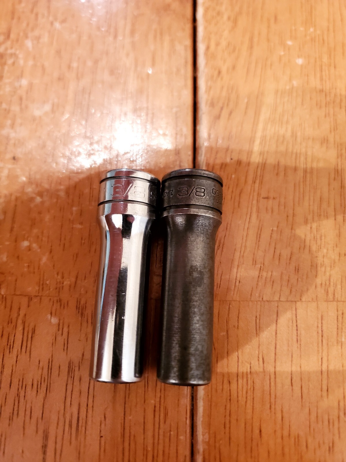 Snap On 3/8″ Drive 3/8 6PT Chrome 12PT Industrial Finish Deep Sockets Lot Of 2