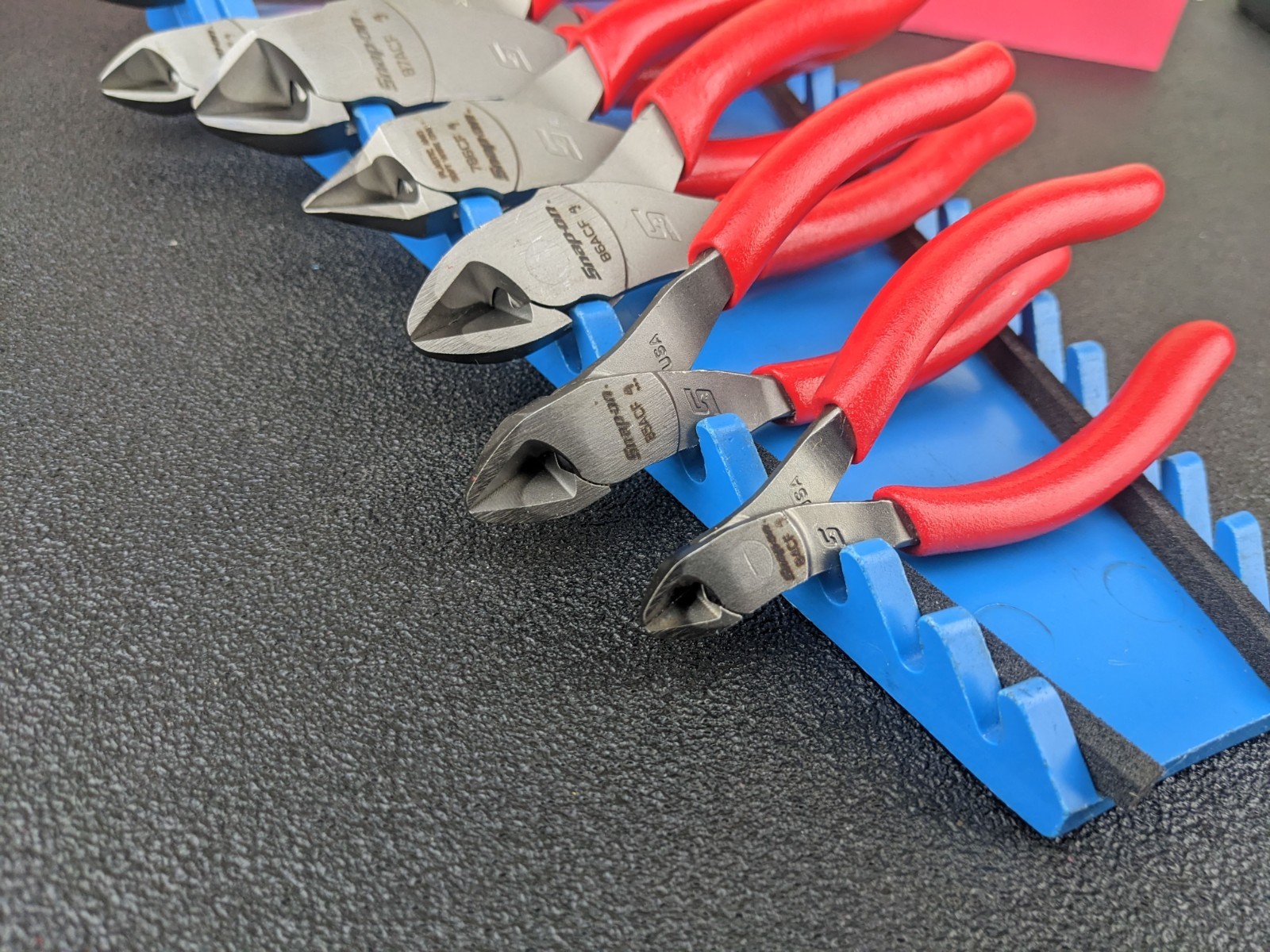 #bp051 Snap-on USA NEW RED 10-Piece Diagonal Cutter Pliers Foam Set PLDC1000FR