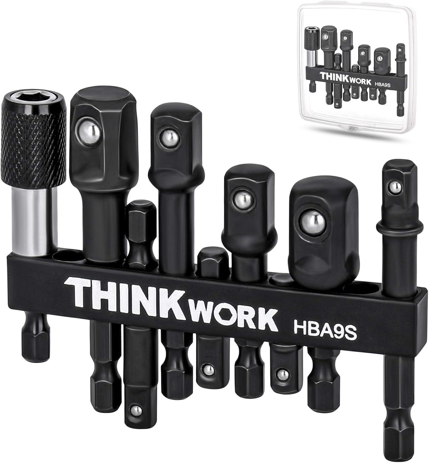 Impact Socket Adapter Set 1/4 3/8 1/2 Inch Chrome Vanadium Steel Durable