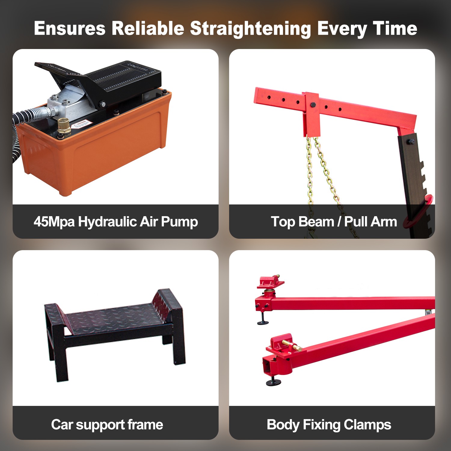 Auto Body Frame Puller Straightener 10T Car Frame Machine with 14PCS Repair Part