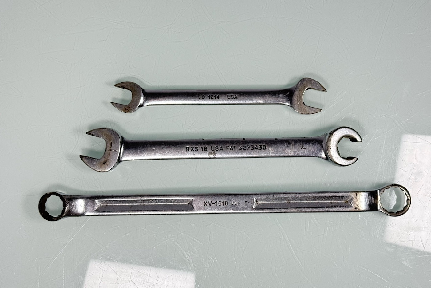 3pc Snap On Combination Wrench Lot SAE USA XV-1618 / RXS 16 / V0 1214 – Vintage