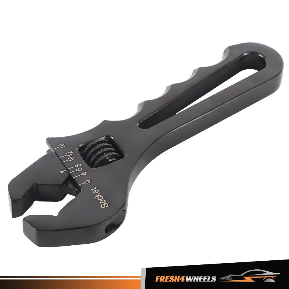 Black Aluminum 3AN-16AN Adjustable Wrench Tool Spanner For Hose End Fitting