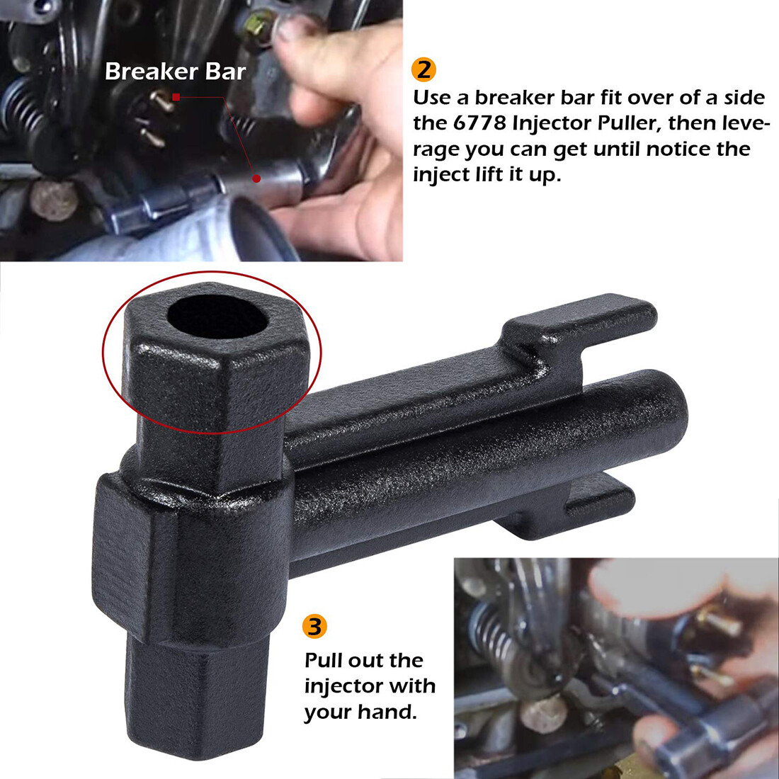 6778 Injector Puller Similar to Kent Moore J-44639 For GM Duramax 6.6L 2001-2004