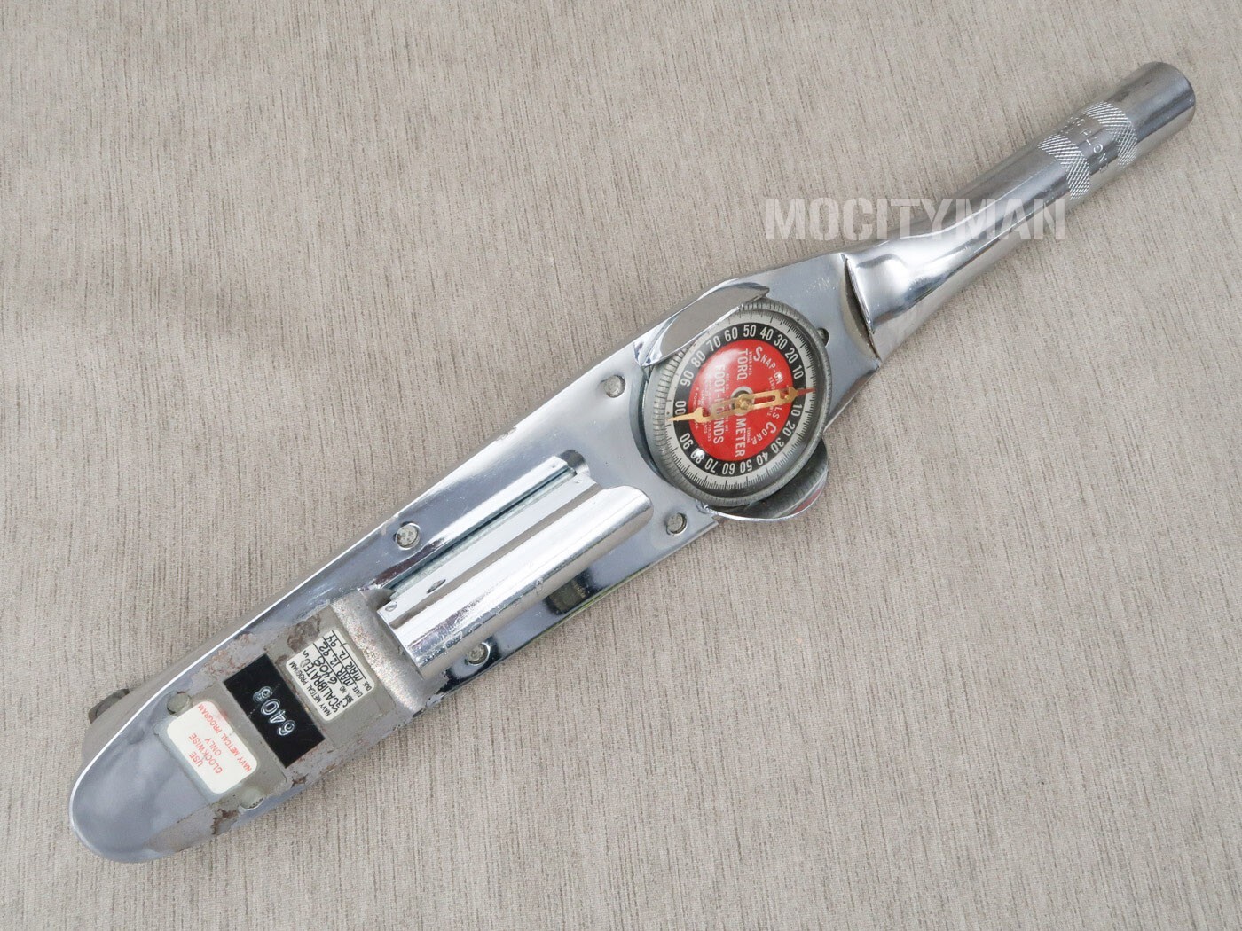 Snap On TE100L Vintage Torqometer 1/2″ Drive Torque Wrench 0 to 100 f/Lb NO CASE