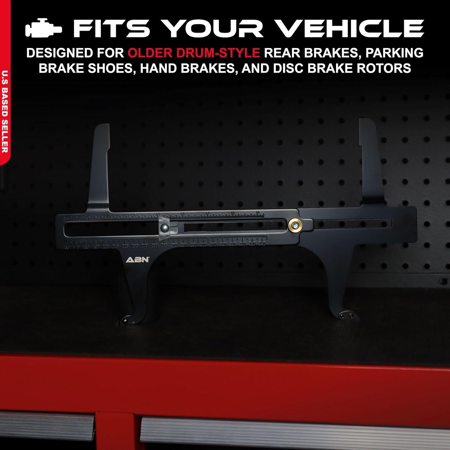 Brake Measuring Tool 6.5-14.25 Inch Dual Scale Gauge Adjustment