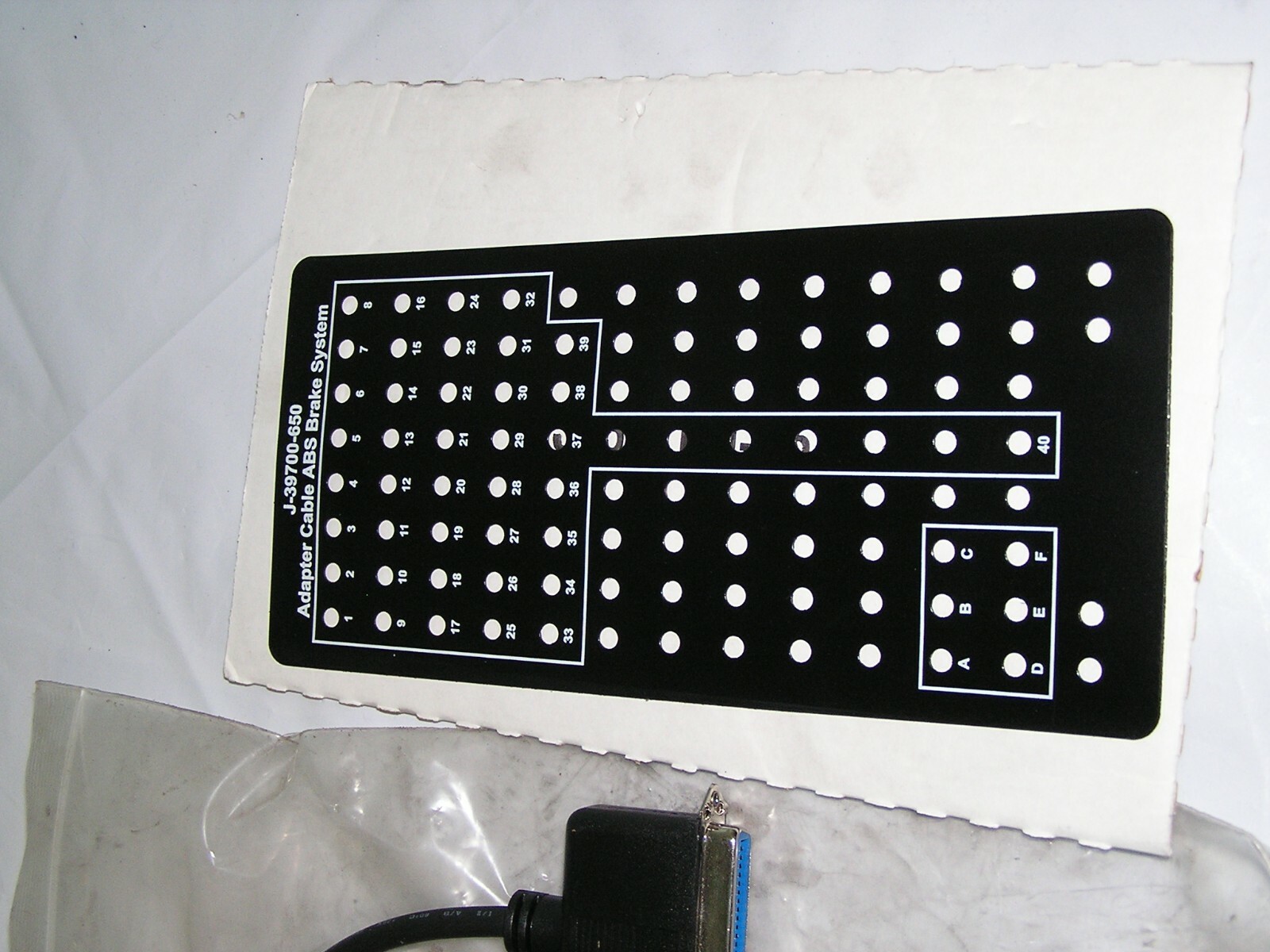 KENT MOORE TOOL J-39700-650 J-39700-651 BREAKOUT BOX ADAPTER & OVERLAY