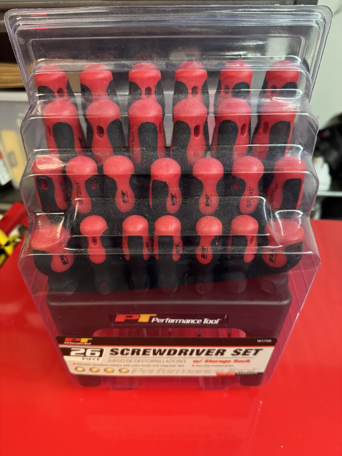 Performance Tool W1727 26-Piece Screwdriver Set With Organizer Rack