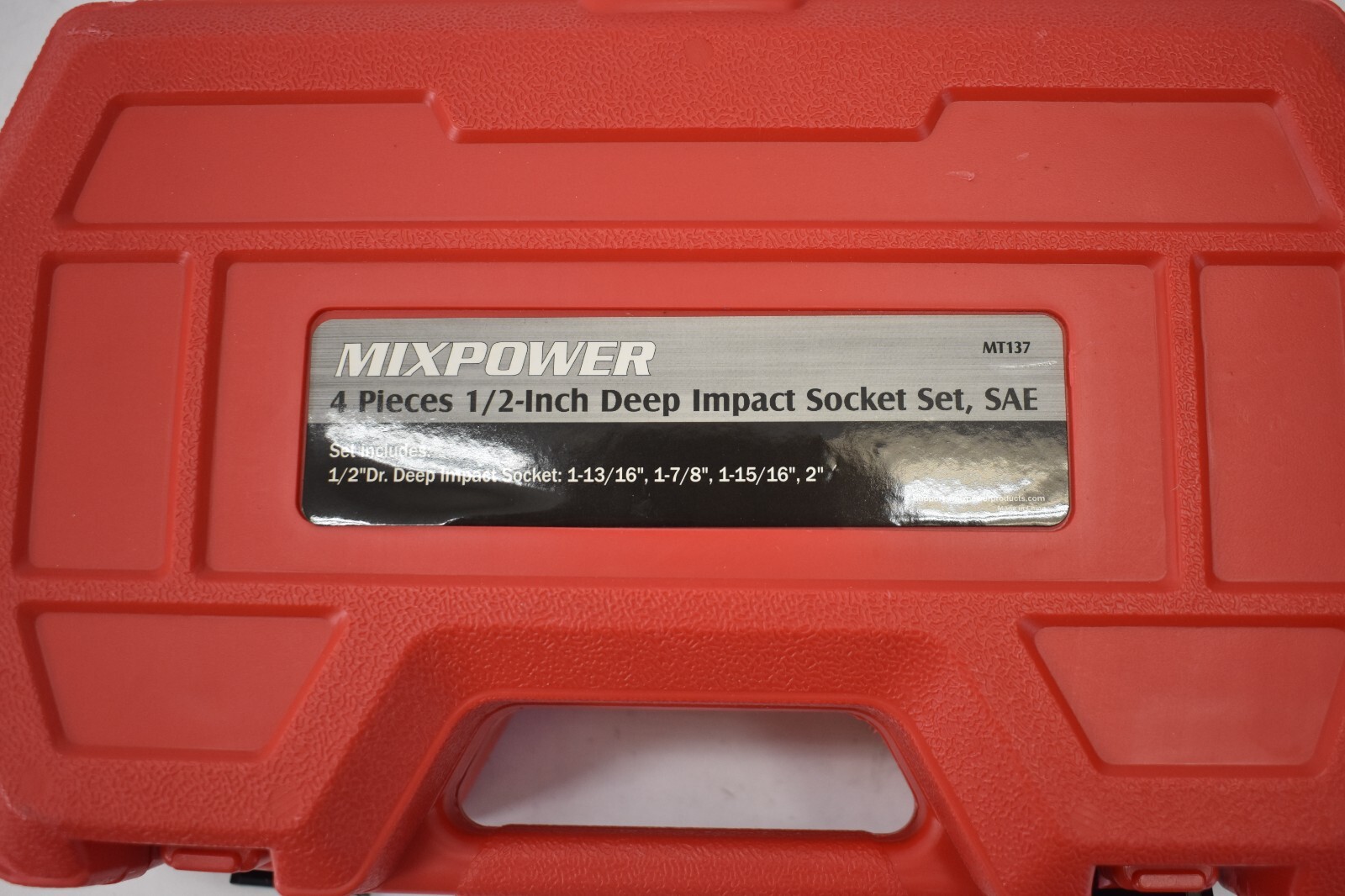 Mixpower 4 Piece 1/2″ Deep Impact Socket Set SAE Standard MT137 Black Oxide