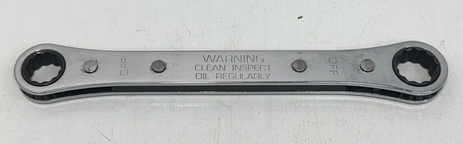 Snap On R1618A 9/16″ x 1/2″ 0° Offset Ratcheting Box Wrench 1991 Date Code EUC