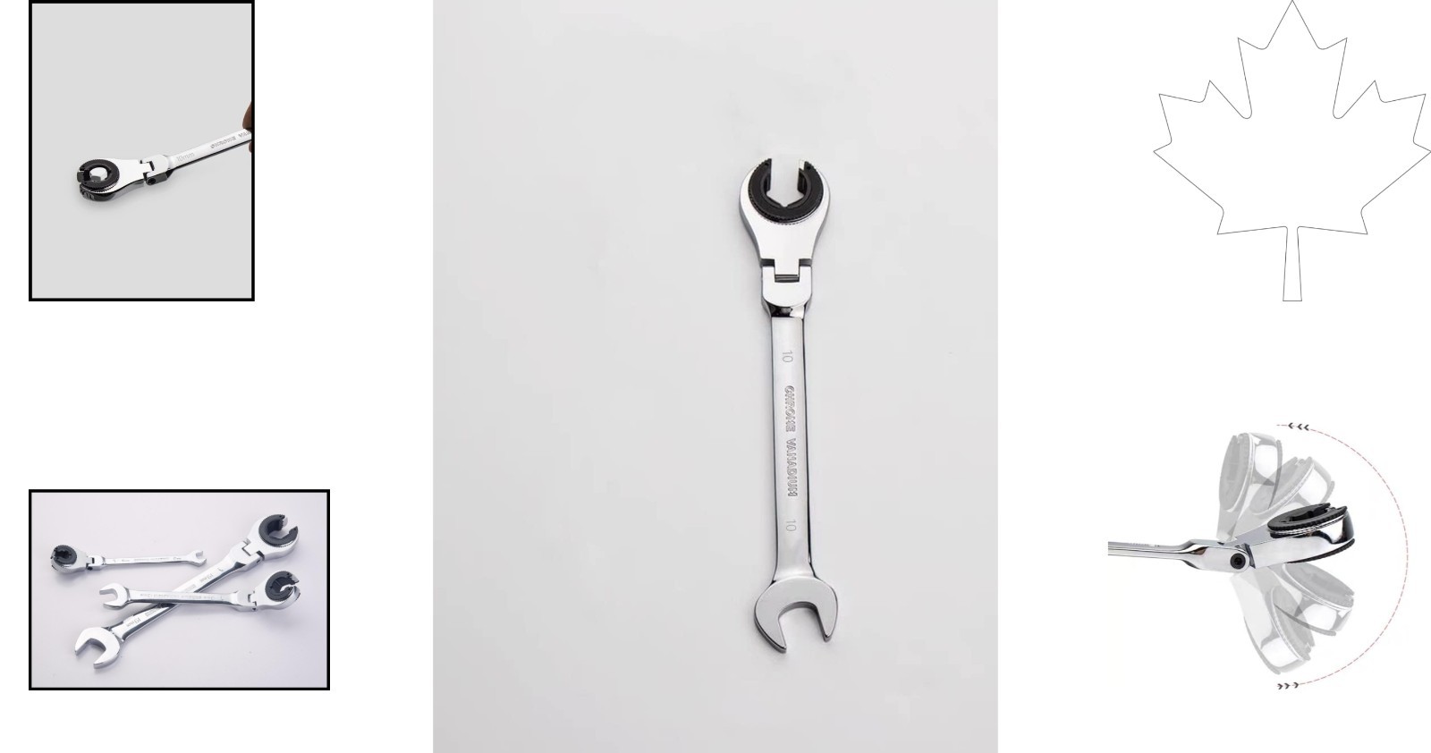 Professional 10mm Flex-Head Wrench – Corrosion Resistant with Dual Functionality