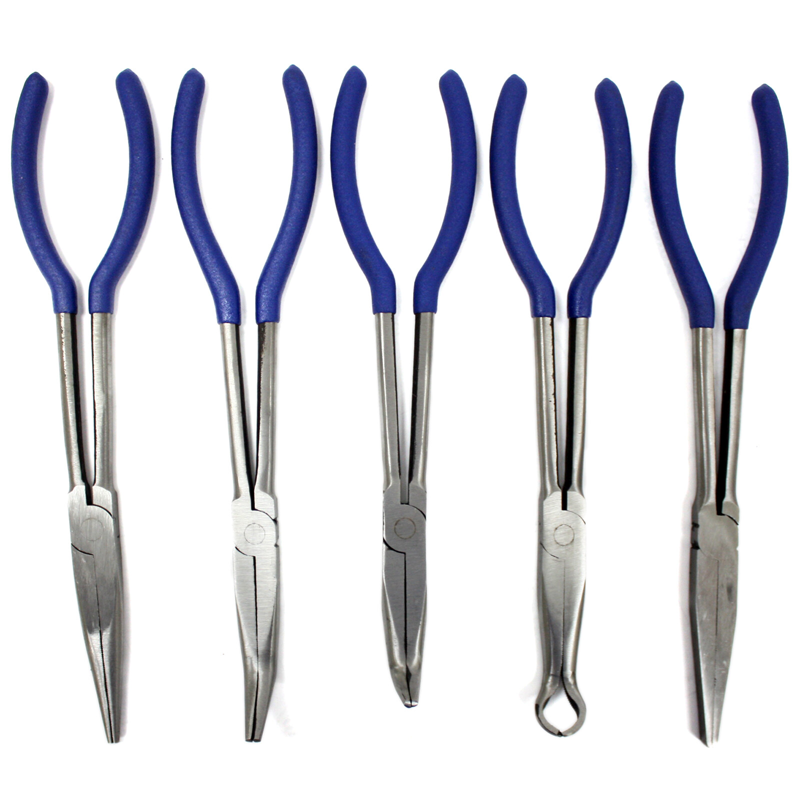 5 PCS 11″ LONG NEEDLE NOSE PLIERS SET LONG REACH TOOL PLIERS