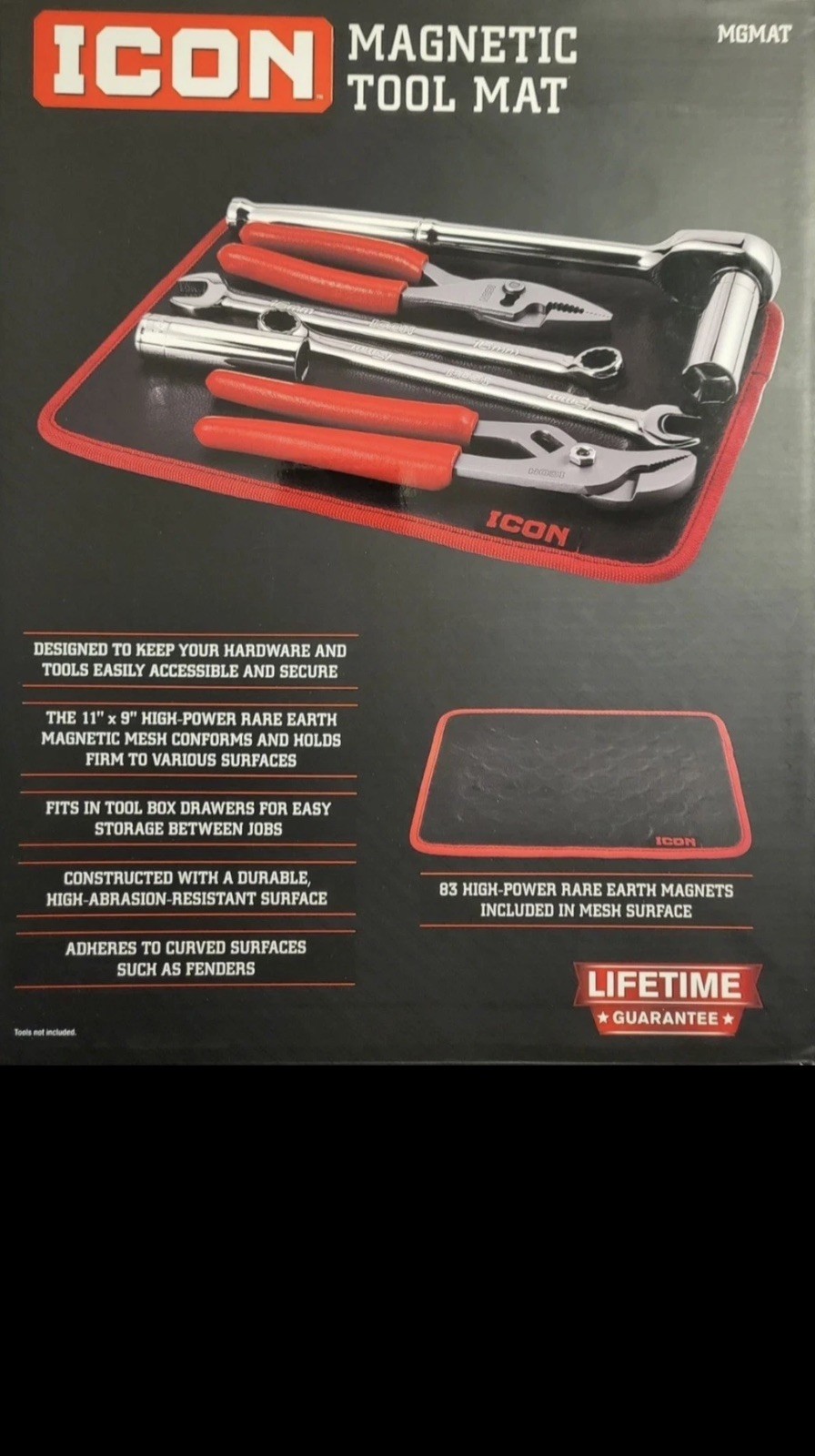 ICON Magnet Tool Mat – 70077 – 11 Inches by 9 STRONG. NEW IN BOX Magnetic