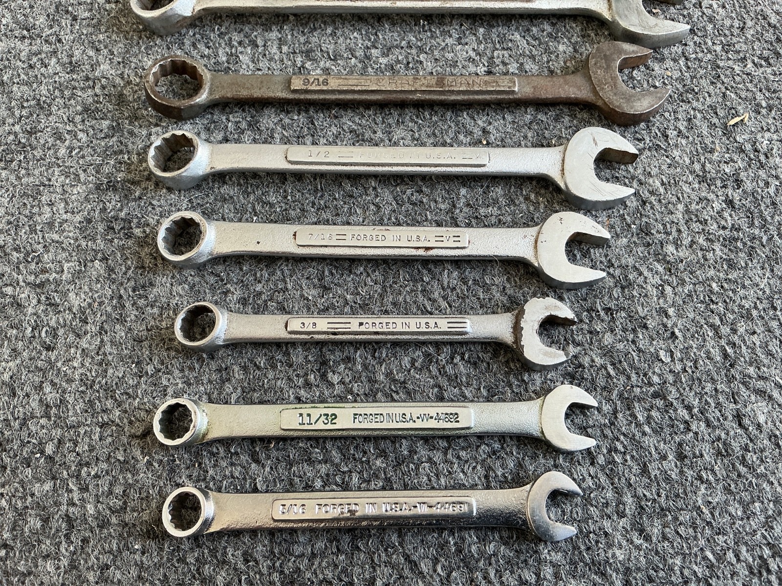 VTG Craftsman USA Various «V’s» 14 Pc SAE Combination Wrench Set 5/16” to 1-1/8”