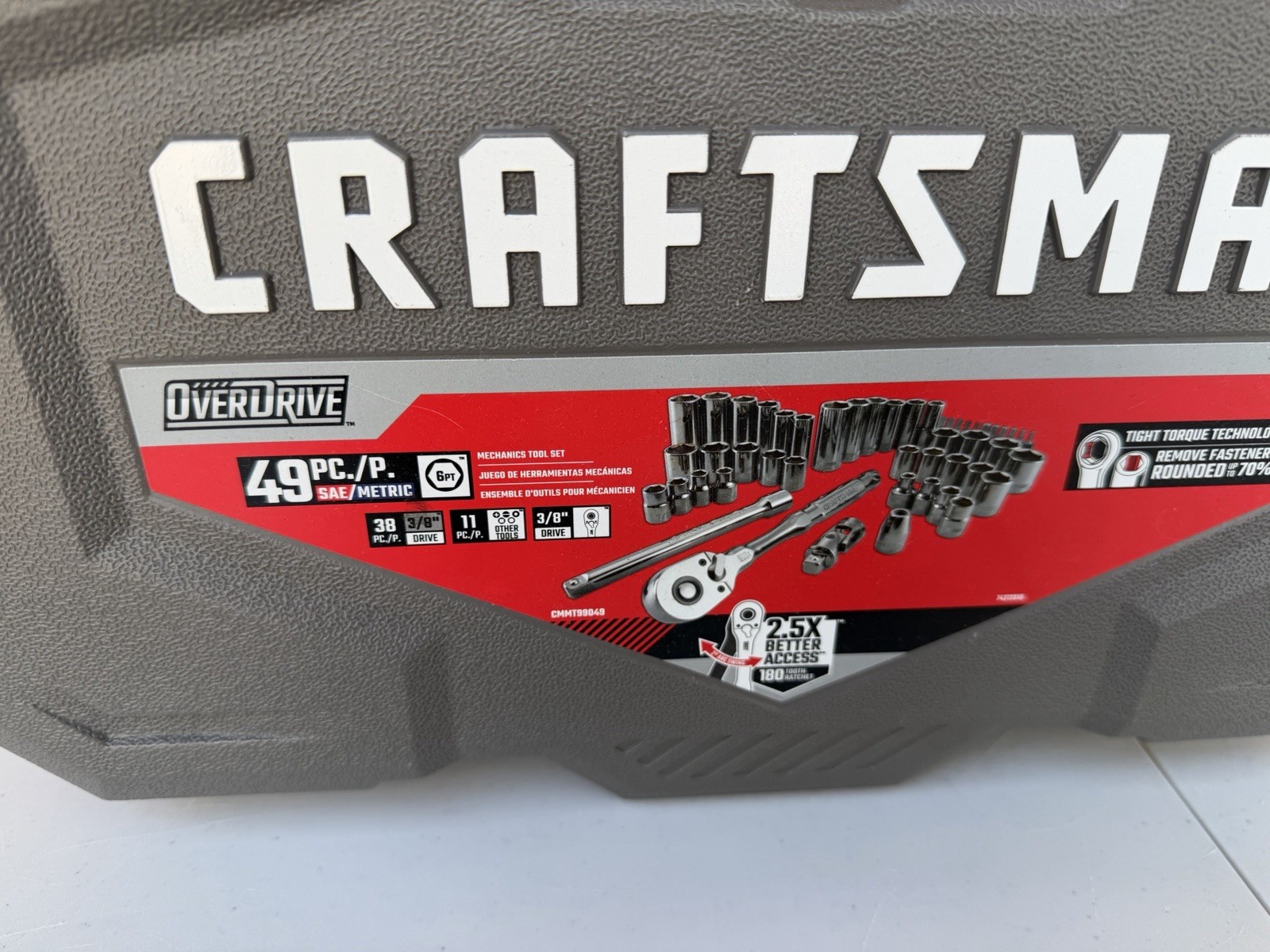 CRAFTSMAN Overdrive CMMT99203 49-Piece SAE and Metric Gunmetal Chrome Mechanics