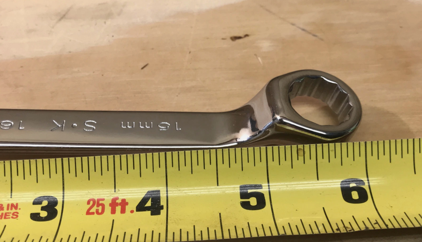 SK #87765 Offset Box End 15mm-16mm 12 Point Metric Chrome New. Original SK