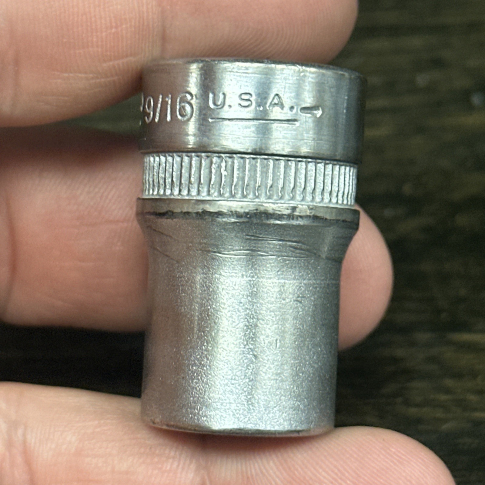 Indestro Super 9/16″ 6 Point Shallow Chrome Socket 1/2″ Drive 1218H