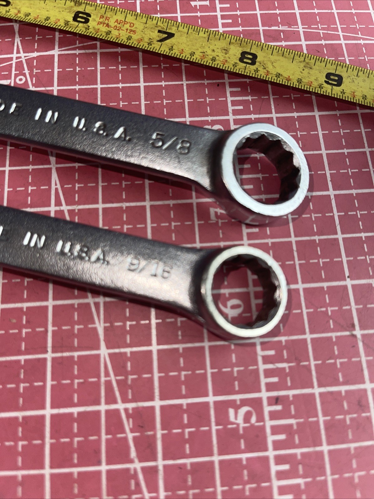 EASCO USA 5/8 & 9/16 In SAE 12 Point Combination Wrench Set 63118 63120 Print