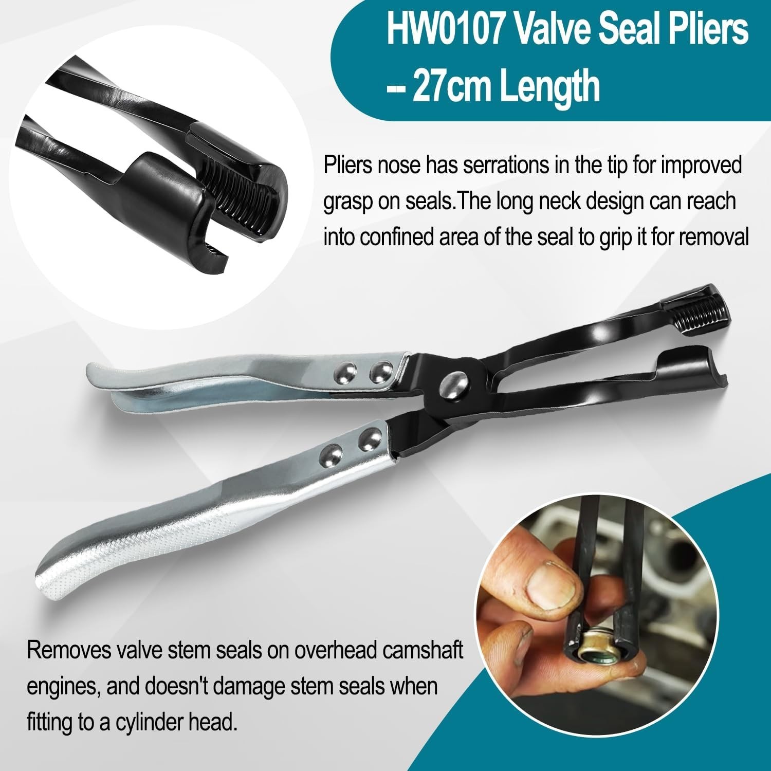 HW0107 Valve Seal Pliers & 36050 Valve Keeper Combo OHC/OHV Cars Moto Marine