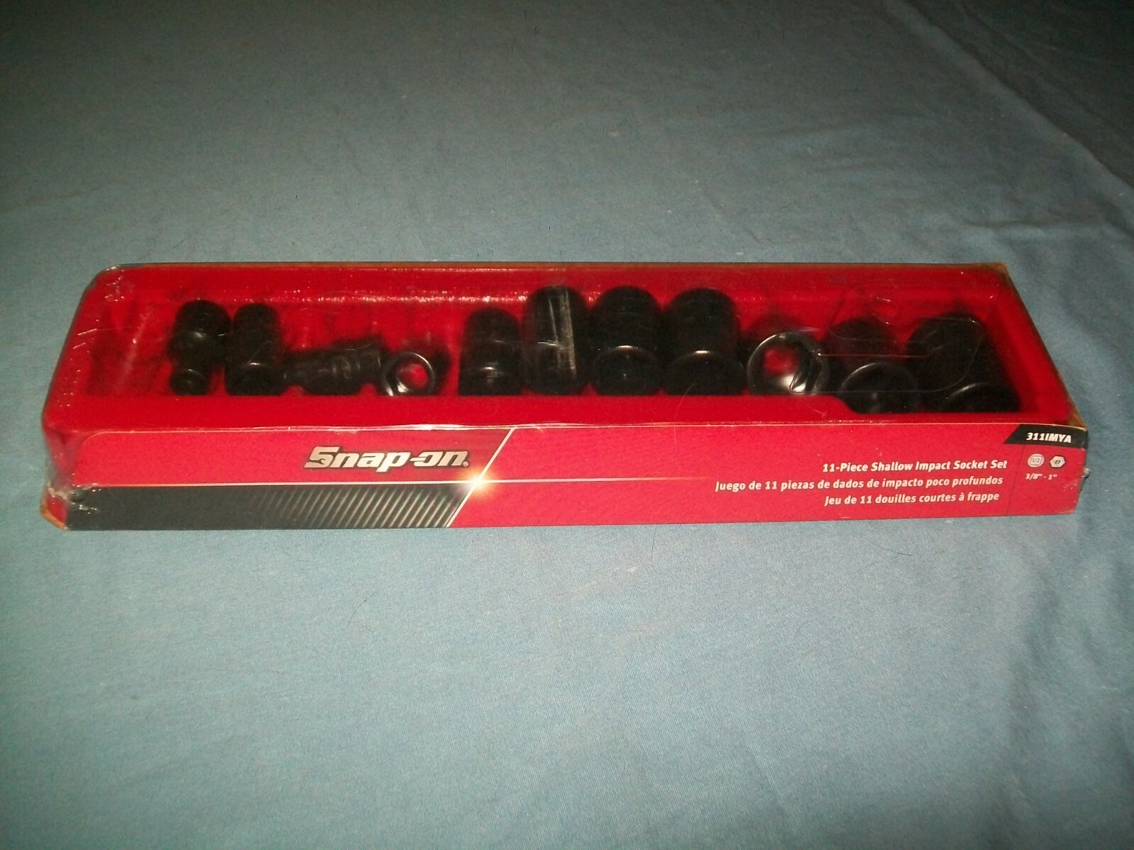 NEW Snap-on 1/2″ drive 3/8″ – 1″ 6-point Shallo Impact Socket Set 311IMYA SEALed