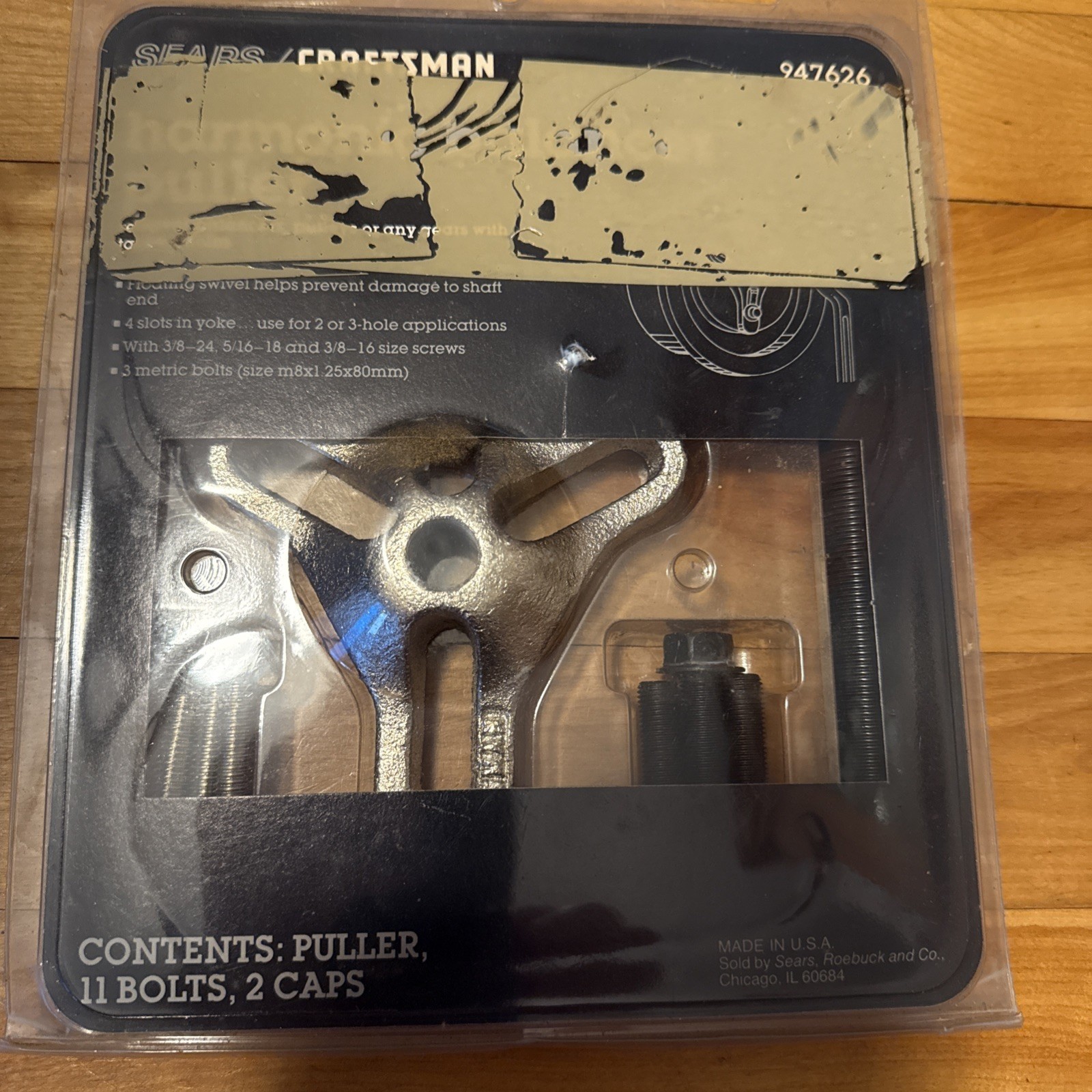SEARS Craftsman Harmonic Balancer Steering Wheel Puller 3 Slot 947626 USA 🇺🇸