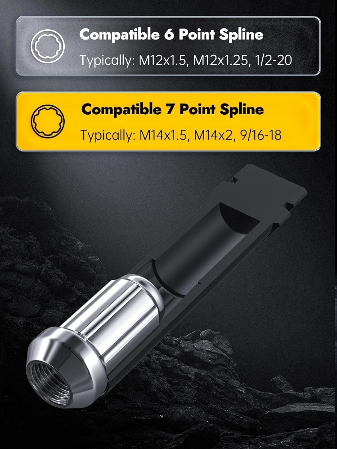 Versatile 6&7 Spline Lug Nut Socket Set – High-Quality Alloy Steel for Easy Use