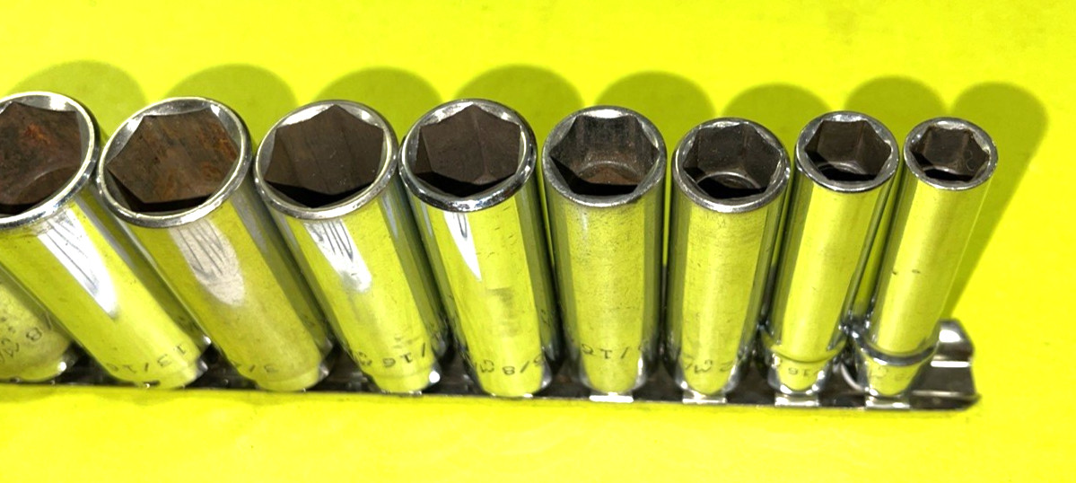 MAC TOOLS 10 PIECE 3/8 DRIVE DEEP SAE SOCKET SET 3/8 TO 15/16 SHIPPED FREE IN US