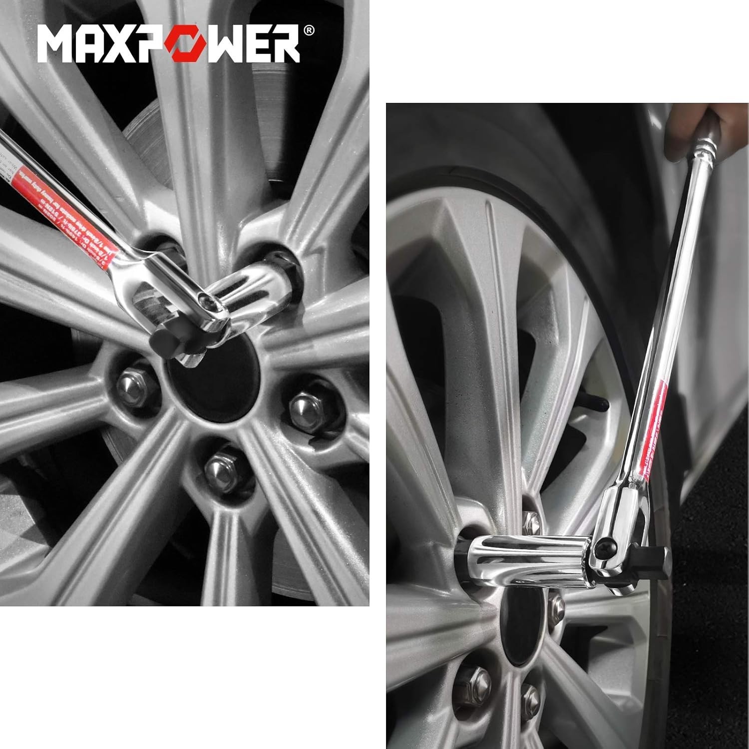 15-inch Breaker Bar 1/2″ & 3/8″ Dual Drive Flex Head Chrome Vanadium Steel Tool