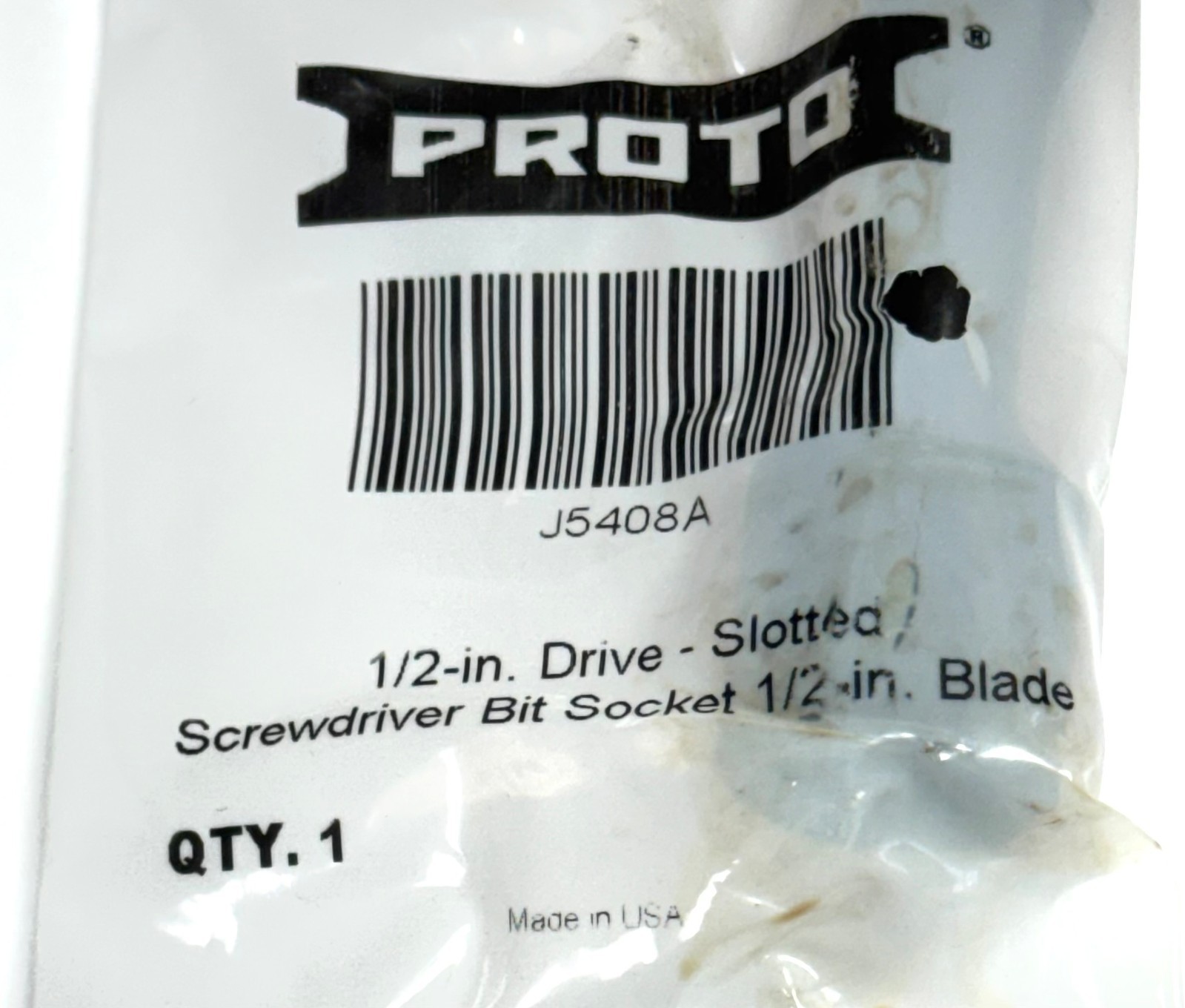 NEW 2-Pack PROTO J5408A Slotted Screwdriver Bit Socket 1/2″ Drive Factory Sealed