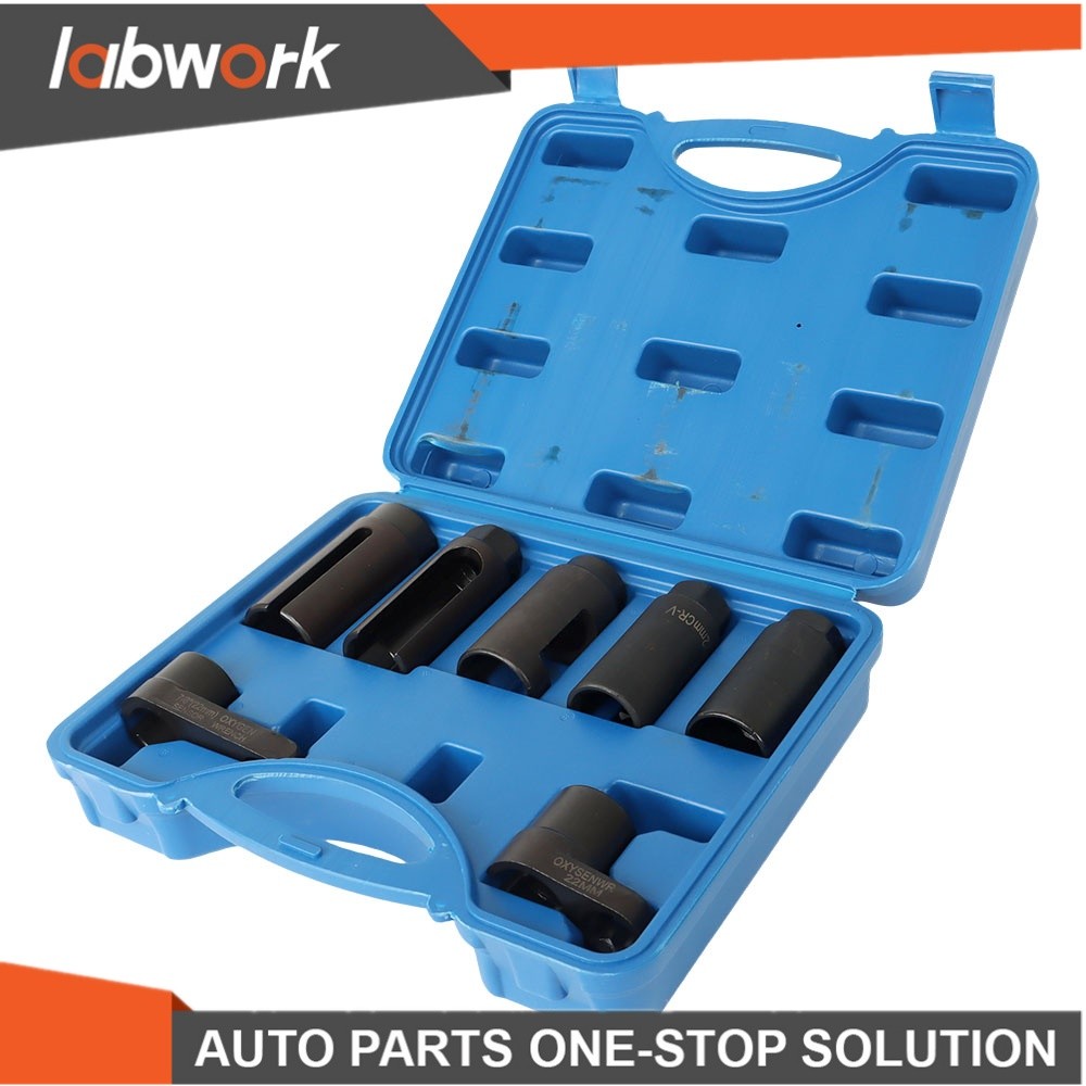 Labwork 7Piece 22mm 27mm 29mm Oxygen O2 Sensor Wrenches Socket Tool Kit