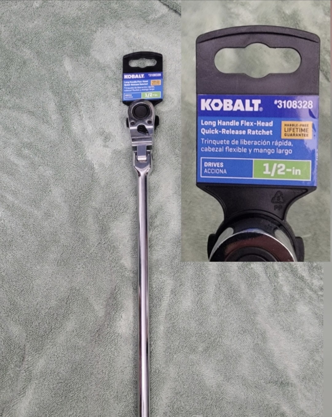 NEW Kobalt 1/2″ Ratchet 22″ Long Handle Flex Head Ratchet