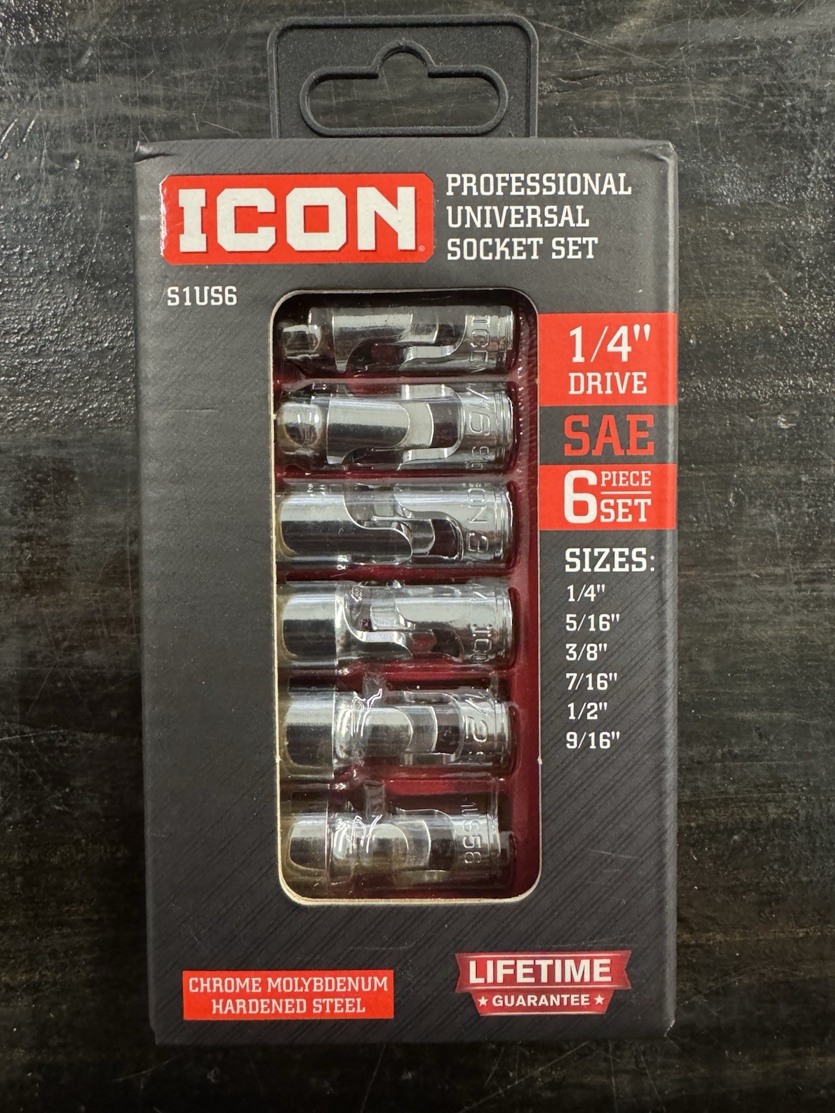 ICON 70299 PROFESSIONAL 1/4″ DRIVE UNIVERSAL SOCKET SET SAE w/TRAY – BRAND NEW