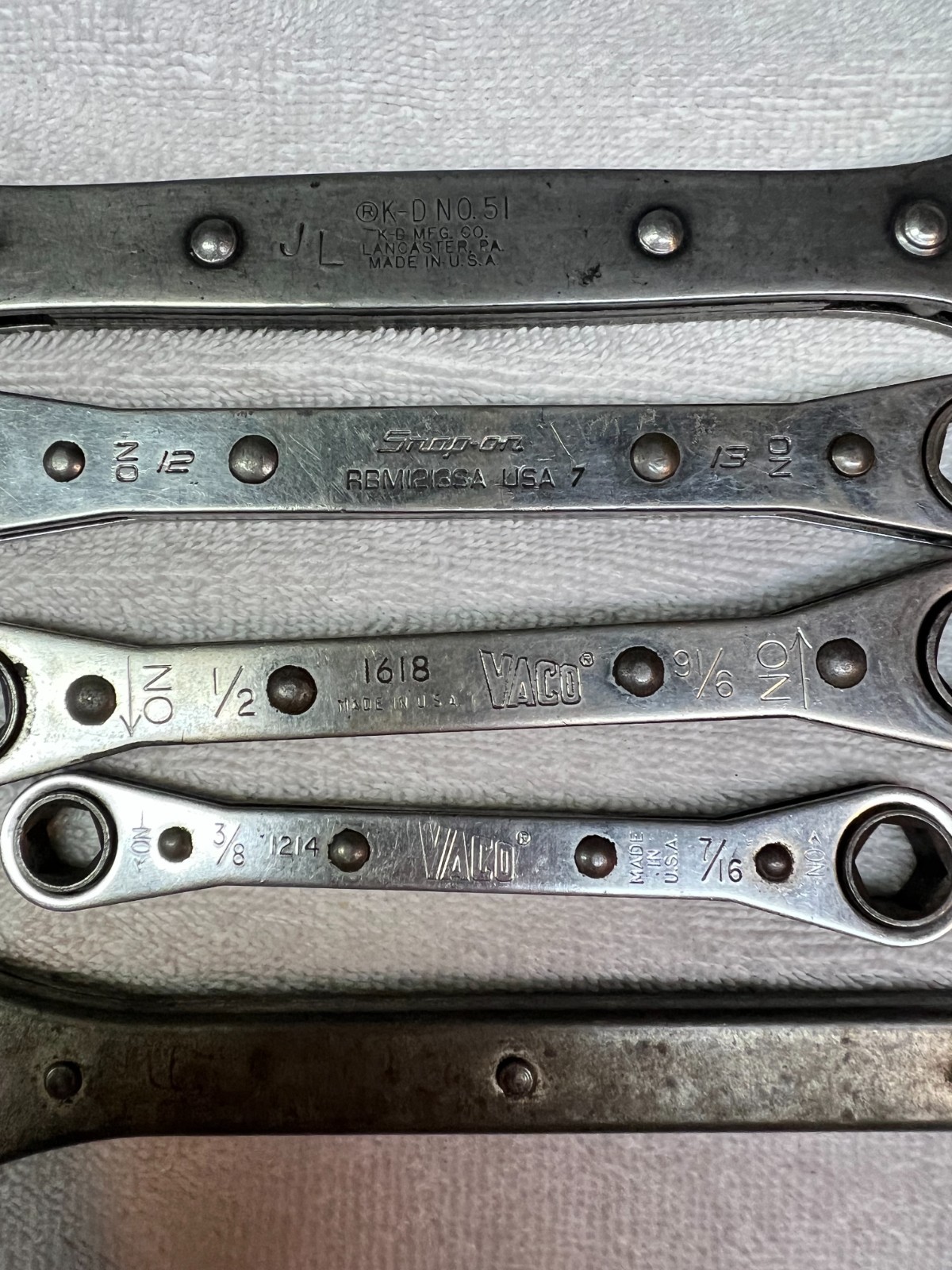 Snap on/KD-51/VACO/Unknown box end wrenches ratcheting.