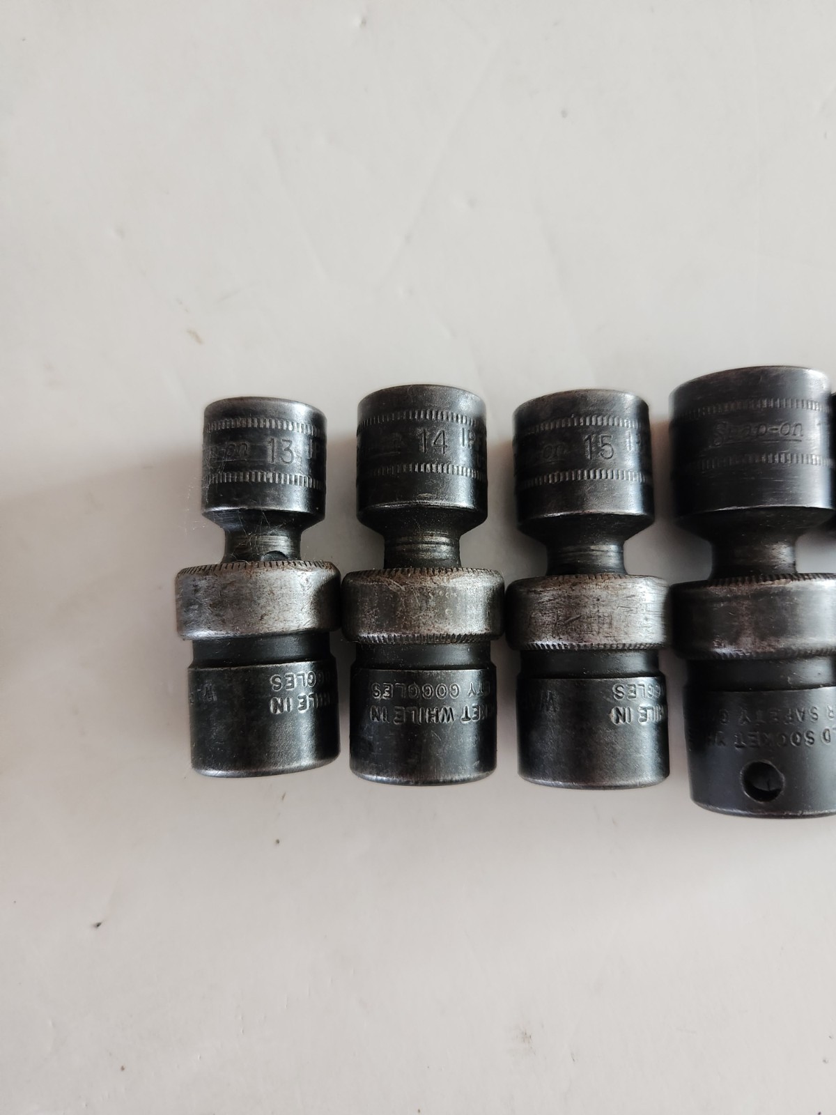 Snap-on 207IPFM 7 pc 3/8 Dr 6pt Metric Shallow Impact Swivel Socket Set 10-18mm