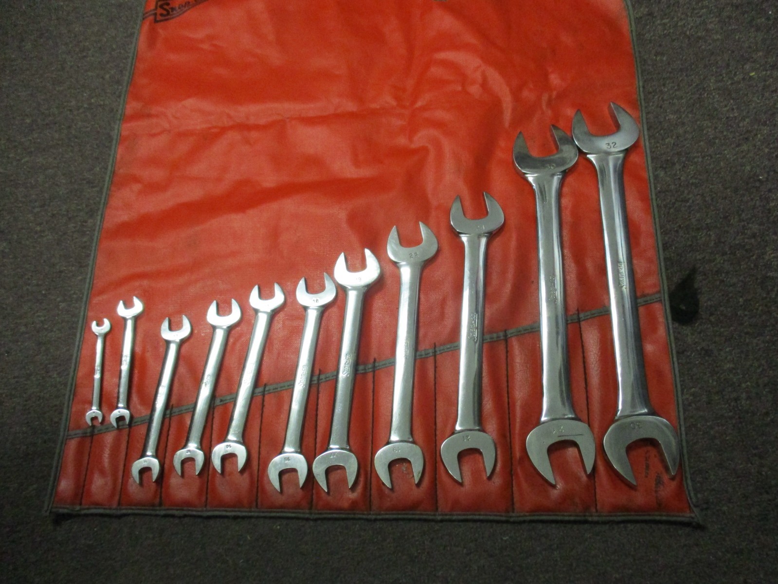 Snap on 11pc VOM Series 6mm to 32mm Double Open End Wrench Set USA