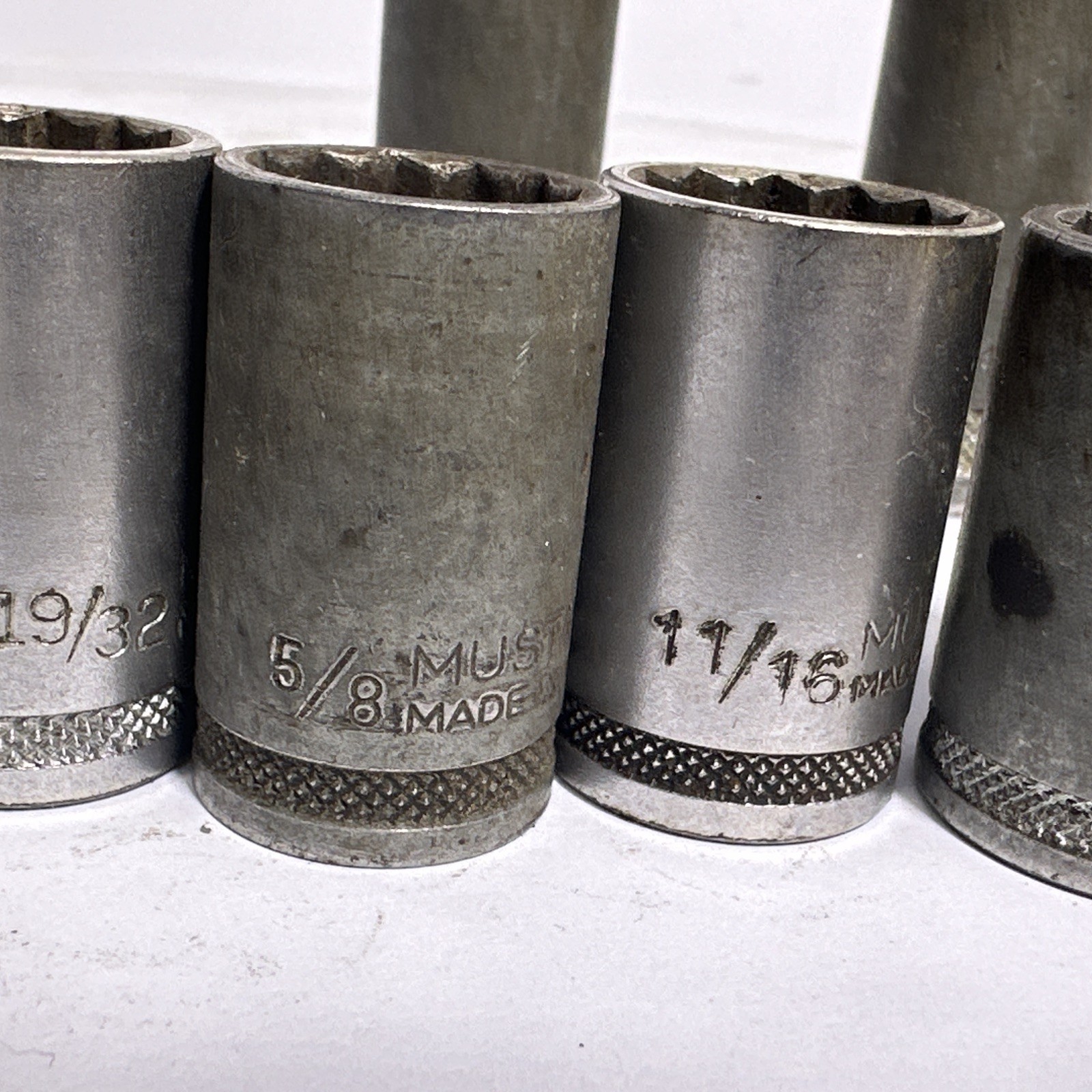 Vintage Mustang Tools 14pc SAE 1/2” Drive Socket Set 7/16” to 1”