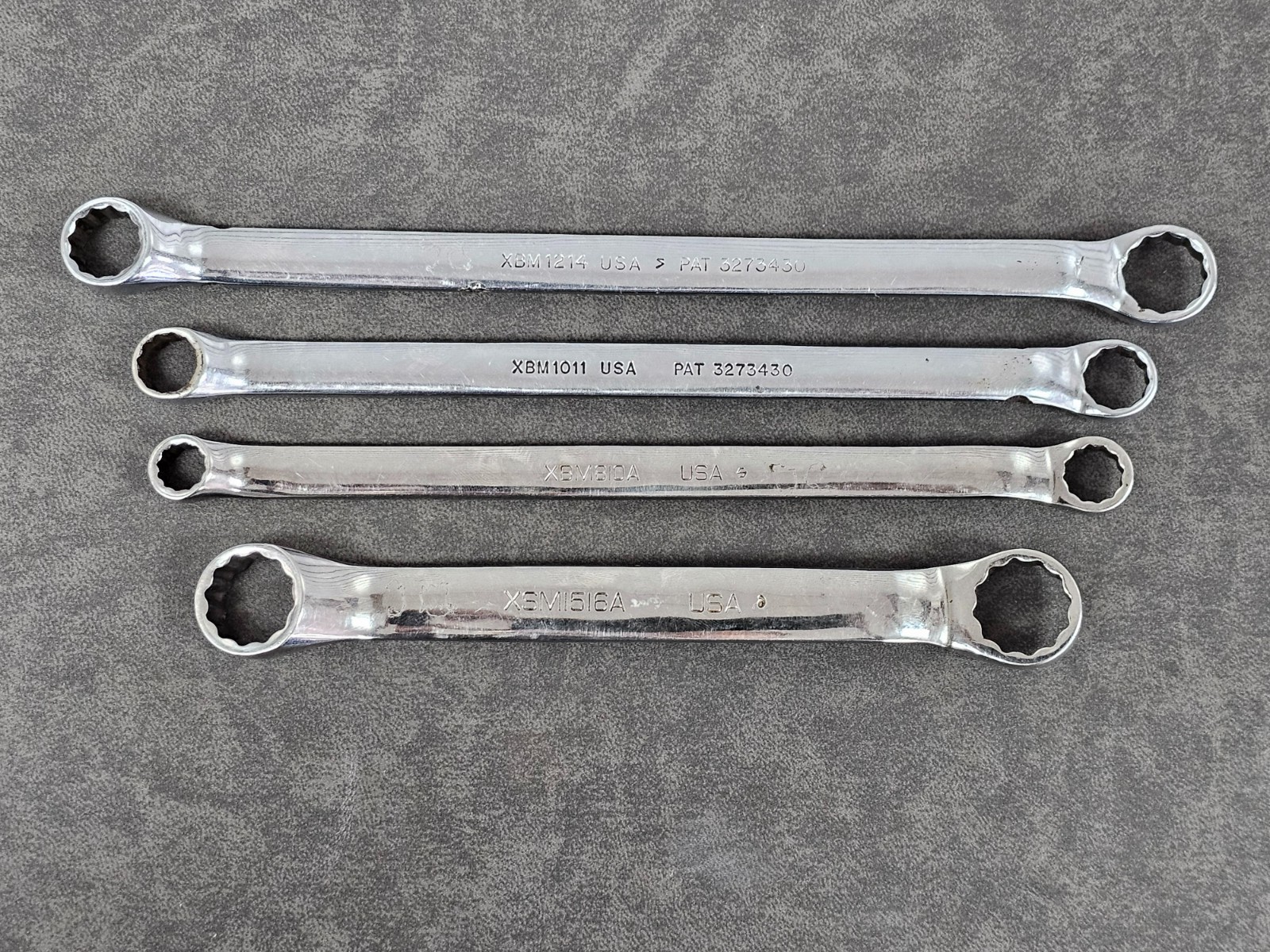 Snap-On 4pc Metric 12pt 10º Offset Box Wrenches XBM810A XBM1011 XBM1214 XSM1516A