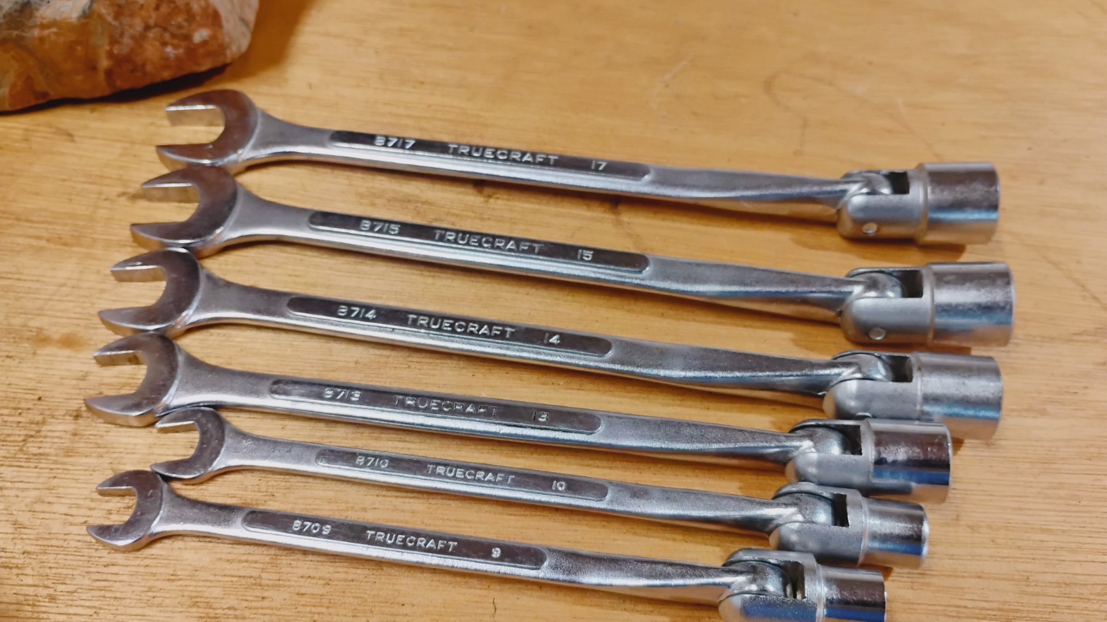 Vintage 6Pc TRUECRAFT Metric,Saltus,Flex Head Wrench Set 12 Pt. 17,15,14,13,10,9