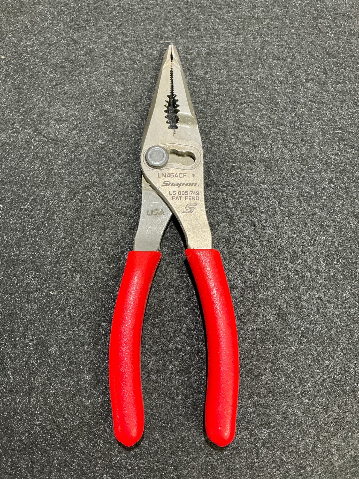 Snap On 7″ Long Red Soft Grip Slip Joint Pliers LN46ACF