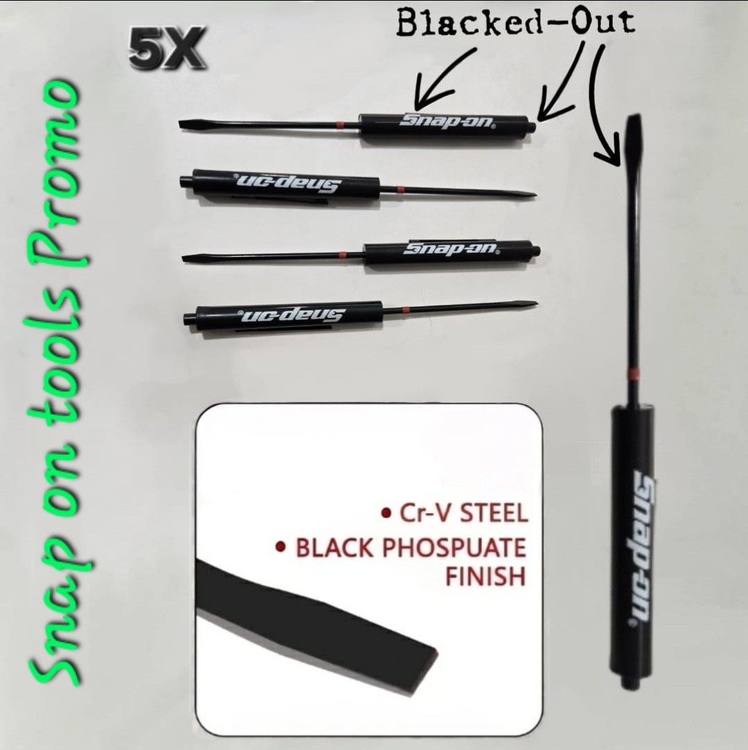 5 Snap on tools Special Edition pocket screwdrivers BLACK PROMO Blacked Out+gift